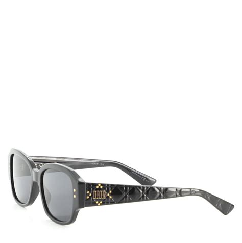 CHRISTIAN DIOR Acetate Cannage Lady Dior Studs 5 